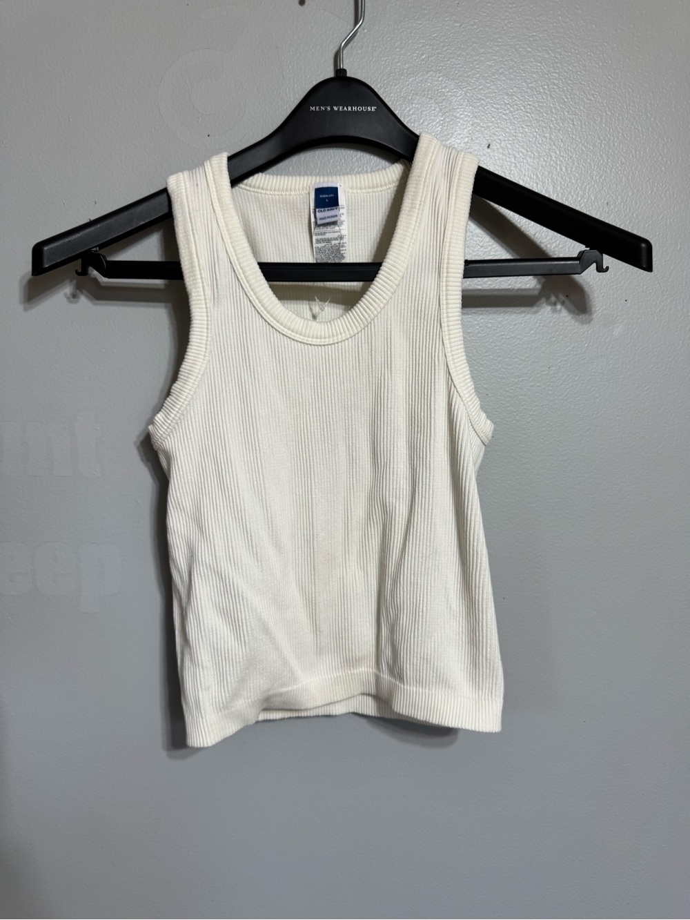 Old Navy Stretchy Cream Ribbed Tank Top - Women's Scoop Neck NWOT